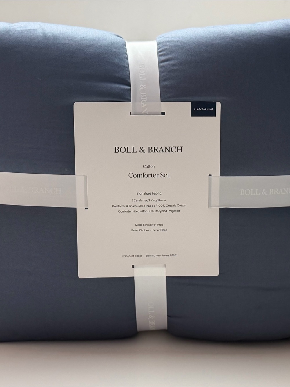 Boll & Branch Cotton Comforter Set in Slate Blue - Picture 4 of 6